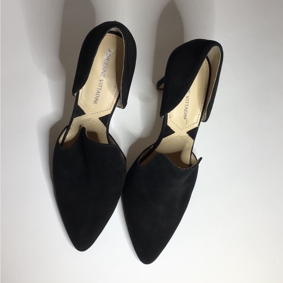 Adrienne Vittadini Nicolo Black Suede 4" D'Orsay Dress Heels - 7.5M - Picture 9 of 12